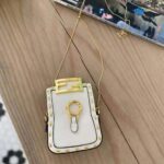 Fendi Women Nano Baguette White Nappa Leather Charm - Image 3