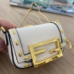 Fendi Women Nano Baguette White Nappa Leather Charm - Image 5