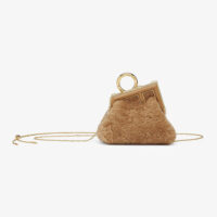 Fendi Women Nano Fendi First Beige Sheepskin Charm (1)