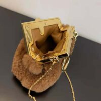 Fendi Women Nano Fendi First Beige Sheepskin Charm (1)