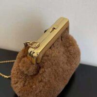 Fendi Women Nano Fendi First Beige Sheepskin Charm (1)