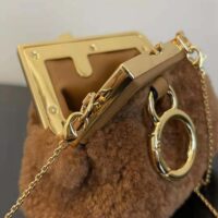 Fendi Women Nano Fendi First Beige Sheepskin Charm (1)