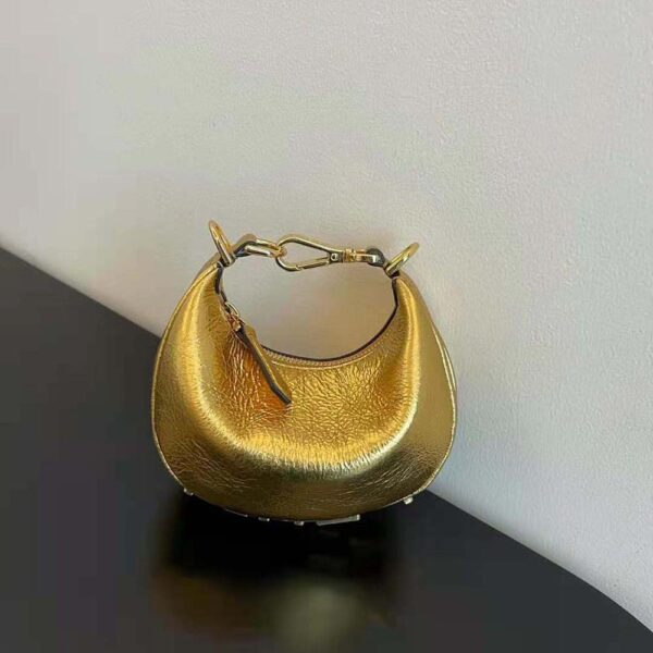 Fendi Women Nano Fendigraphy Gold Leather Charm (2)