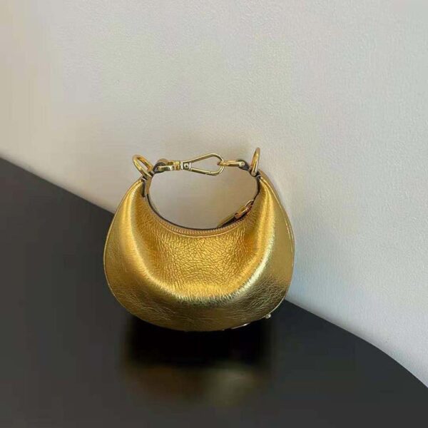 Fendi Women Nano Fendigraphy Gold Leather Charm (9)