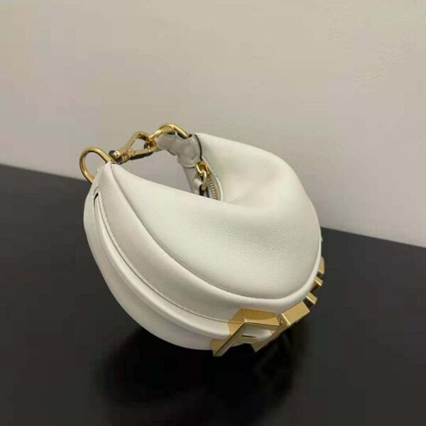 Fendi Women Nano Fendigraphy White Leather Charm (2)