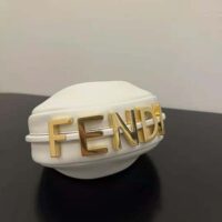 Fendi Women Nano Fendigraphy White Leather Charm (1)