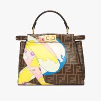 Fendi Women Peekaboo Iconic Mini FF Glazed Fabric Bag with Inlay (1)