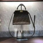 Fendi Women Peekaboo Iconic Mini FF Glazed Fabric Bag with Inlay - immagine 3