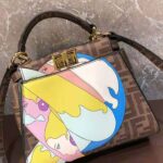 Fendi Women Peekaboo Iconic Mini FF Glazed Fabric Bag with Inlay - immagine 5