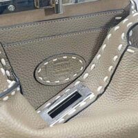 Fendi Women Peekaboo Iseeu Small Gray Full Grain Leather Bag (1)