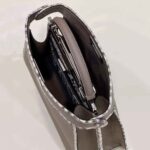 Fendi Women Peekaboo Iseeu Small Gray Full Grain Leather and Elaphe Bag - Image 5