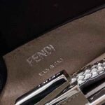 Fendi Women Peekaboo Iseeu Small Gray Full Grain Leather and Elaphe Bag - Image 10