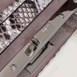 Fendi Women Peekaboo Iseeu Small Gray Full Grain Leather and Elaphe Bag - Image 9