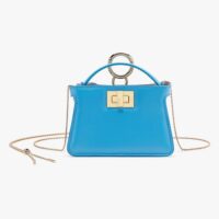 Fendi Women Pico Peekaboo Charm Light Blue Nappa Leather Charm