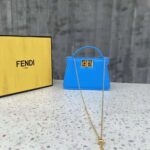 Fendi Women Pico Peekaboo Charm Light Blue Nappa Leather Charm – Image 2