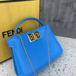 Fendi Women Pico Peekaboo Charm Light Blue Nappa Leather Charm – Image 4
