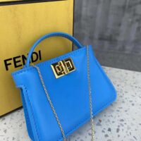 Fendi Women Pico Peekaboo Charm Light Blue Nappa Leather Charm (1)