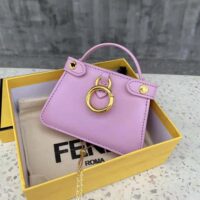 Fendi Women Pico Peekaboo Charm Light Pink Nappa Leather Charm (1)