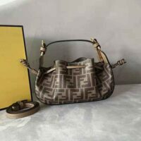 Fendi Women Pomodorino Brown FF Fabric Mini-Bag (1)