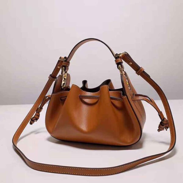 Fendi Women Pomodorino Brown Leather Mini-Bag (10)
