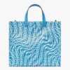Fendi Unisex Shopper Blue Glazed Canvas Bag