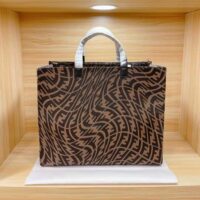 Fendi Women Shopper Brown Jacquard FF Vertigo Bag (1)