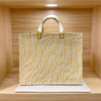 Fendi Women Shopper Yellow Glazed Canvas Bag (1)