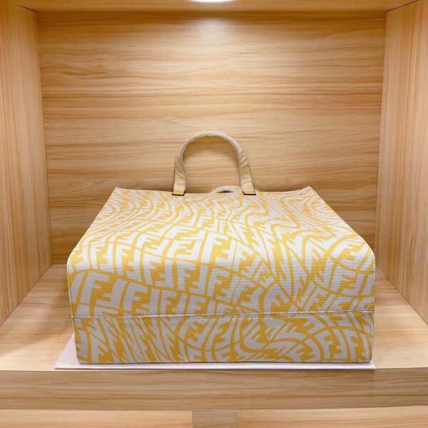 Fendi Women Shopper Yellow Glazed Canvas Bag (5)