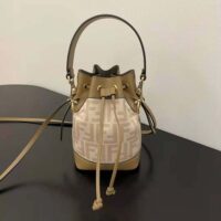 Fendi Women Small Mon Tresor FF Beige Wool Mini-Bag (1)