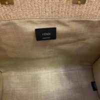 Fendi Women Sunshine Medium Embroidered Straw Shopper (1)