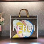 Fendi Women Sunshine Medium FF Glazed Fabric Shopper with Inlay - immagine 3