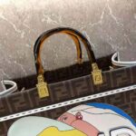 Fendi Women Sunshine Medium FF Glazed Fabric Shopper with Inlay - immagine 6