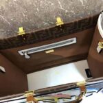 Fendi Women Sunshine Medium FF Glazed Fabric Shopper with Inlay - immagine 8