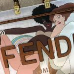 Fendi Women Sunshine Medium FF white Glazed Fabric Shopper with Inlay - Image 7