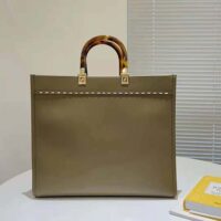 Fendi Women Sunshine Medium Gray Leather and Elaphe Shopper (1)