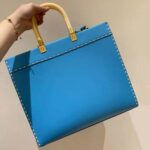Fendi Women Sunshine Medium Leather Shopper-Blue - Imagen 3