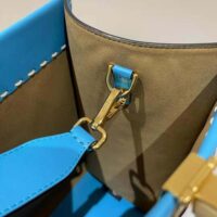 Fendi Women Sunshine Medium Leather Shopper-Blue (1)