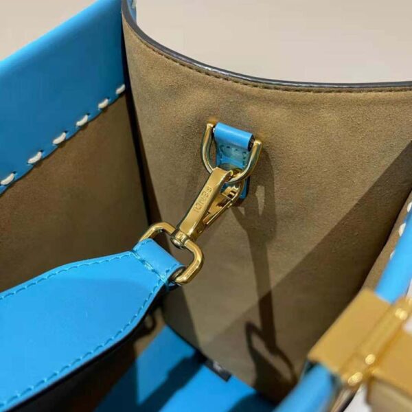 Fendi Women Sunshine Medium Leather Shopper-Blue (7)