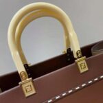 Fendi Women Sunshine Medium Leather Shopper-Maroon - Bild 5