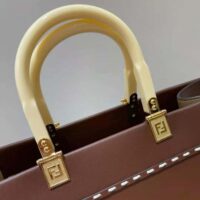 Fendi Women Sunshine Medium Leather Shopper-Maroon (1)