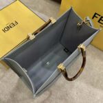 Fendi Women Sunshine Medium Leather Shopper-Grey - Bild 5