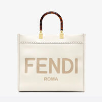 Fendi Women Sunshine Medium Leather Shopper-white (1)