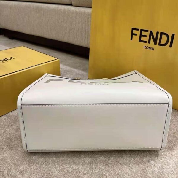 Fendi Women Sunshine Medium Leather Shopper-white (7)