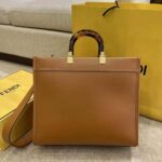 Fendi Women Sunshine Medium Leather Shopper-Brown – Image 3