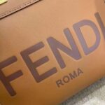 Fendi Women Sunshine Medium Leather Shopper-Brown – Image 9