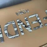 Fendi Women Sunshine Medium Light Brown Leather and Elaphe Shopper Bag - immagine 9