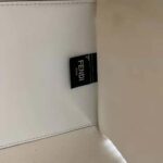 Fendi Women Sunshine Medium White Leather Shopper with Decorative Stitching – Image 10