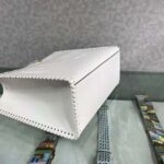 Fendi Women Sunshine Medium White Leather Shopper with Decorative Stitching – Image 5