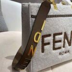 Fendi Women Sunshine Medium White Sheepskin Shopper – Image 7