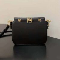 Fendi Women Touch Leather Bag with A Metal FF Clasp-black (1)